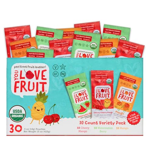 YOU LOVE FRUIT - Fruit Snacks Variety Pack 30 count,