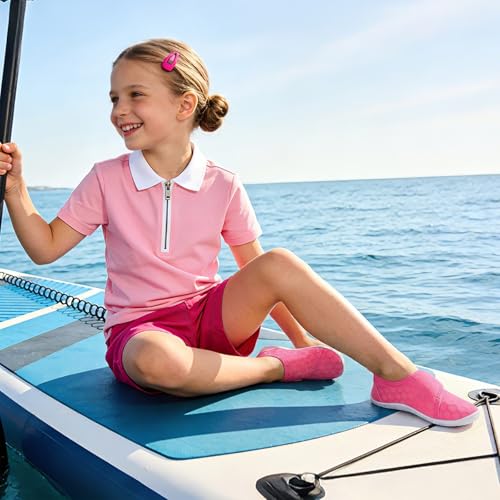 Image of LeIsfIt Toddler Water Shoes Boys Girls Barefoot Aqua Socks Kids Breathable Quick-Dry Swim Shoes for Beach Pool Surf