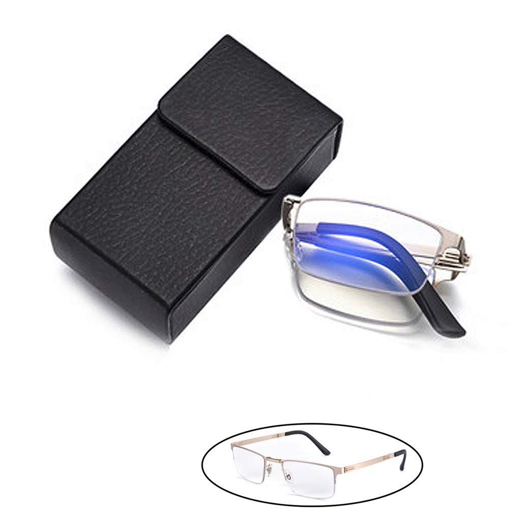 CELECH Gafas de Lectura Lectores Plegables de Moda con Estuches Gafas Unisex para Leer para Hombres y Mujeres, Gafas con Bloqueo de luz Azul, Gafas con bisagra de Resorte,+2.5 (1)