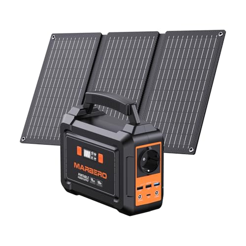 MARBERO Station Électrique Portable 98Wh avec Panneau Solaire Pliable 30W...
