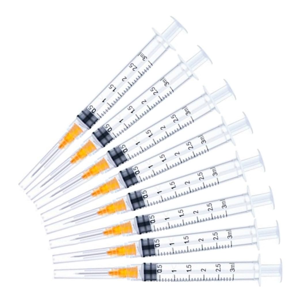 50 Pack 3ml 23 Gauge - Luer Lock 1ml 2.5ml 3ml 5ml 10ml 20ml with 25Ga, 23Ga, 22Ga, 21Ga, 18Ga Lab Consumables(Individually Sealed Wrapped) — Amazon image 7