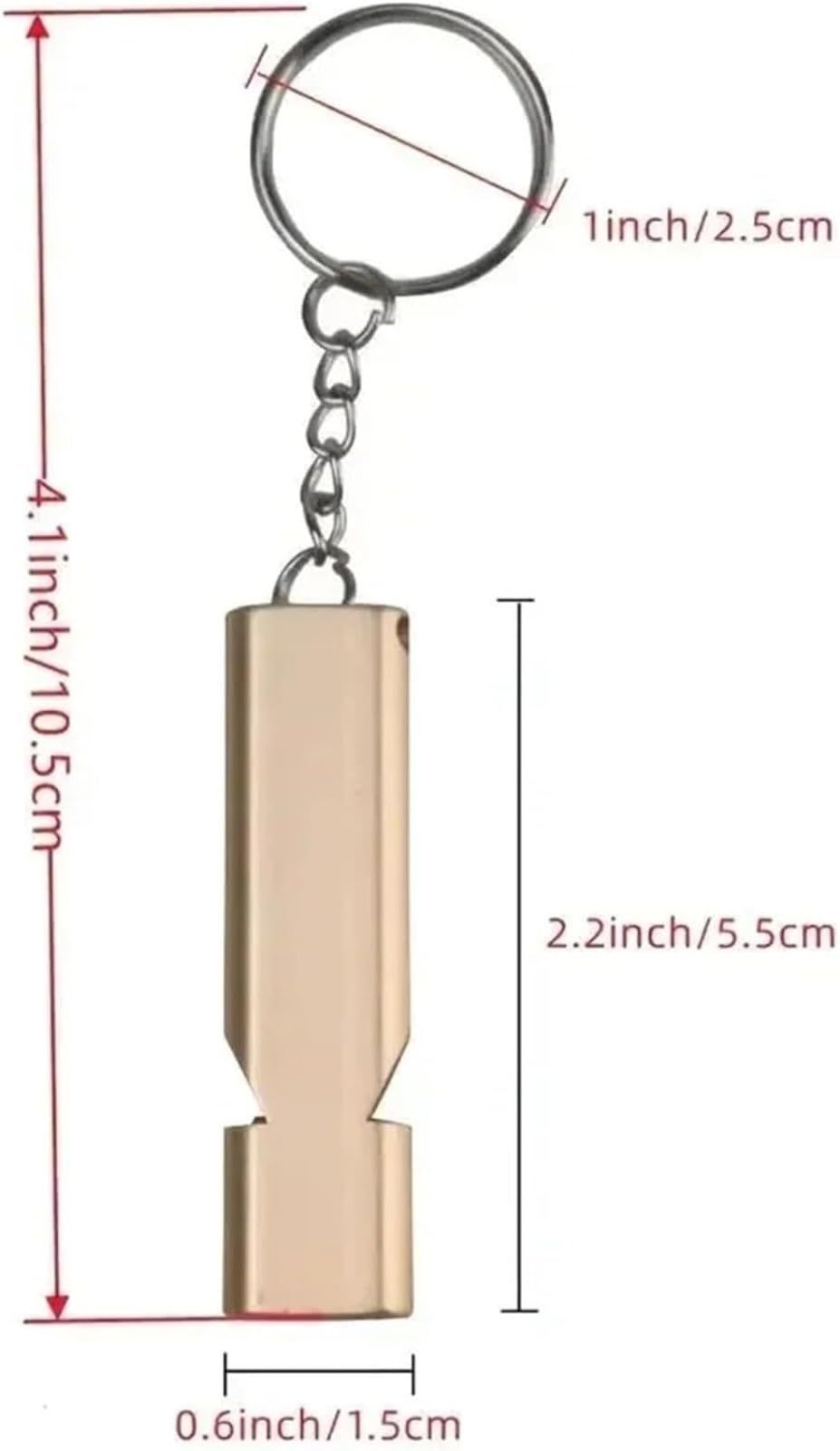 Silbato de supervivencia de emergencia, silbato de seguridad de alto decibelio, silbato de aluminio de doble tubo con llavero, silbato fuerte portátil para senderismo, camping, actividades al aire