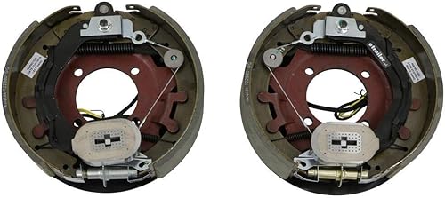 1 par de conjuntos de frenos de tambor eléctrico autoajustables de 12-1/4 pulgadas x 3-3/8 pulgadas (12.25 x 3.375 pulgadas) para ejes de remolque