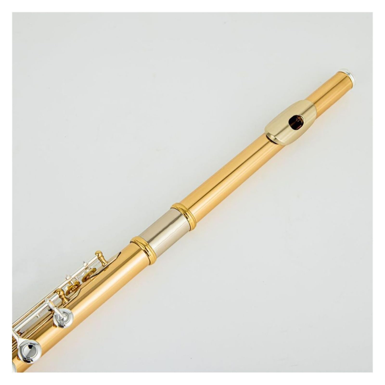 Set di flauti, Strumento a fiato, Flauto Standard in Do, 17 Fori, Corpo in Bronzo Dorato Francese.,