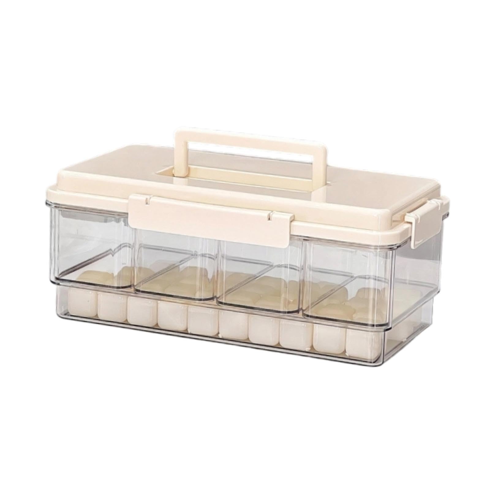 Plateau Rangement Portable pour Fruits secs, légumes et Noix, idéal pour Le Camping, Beige Blanc