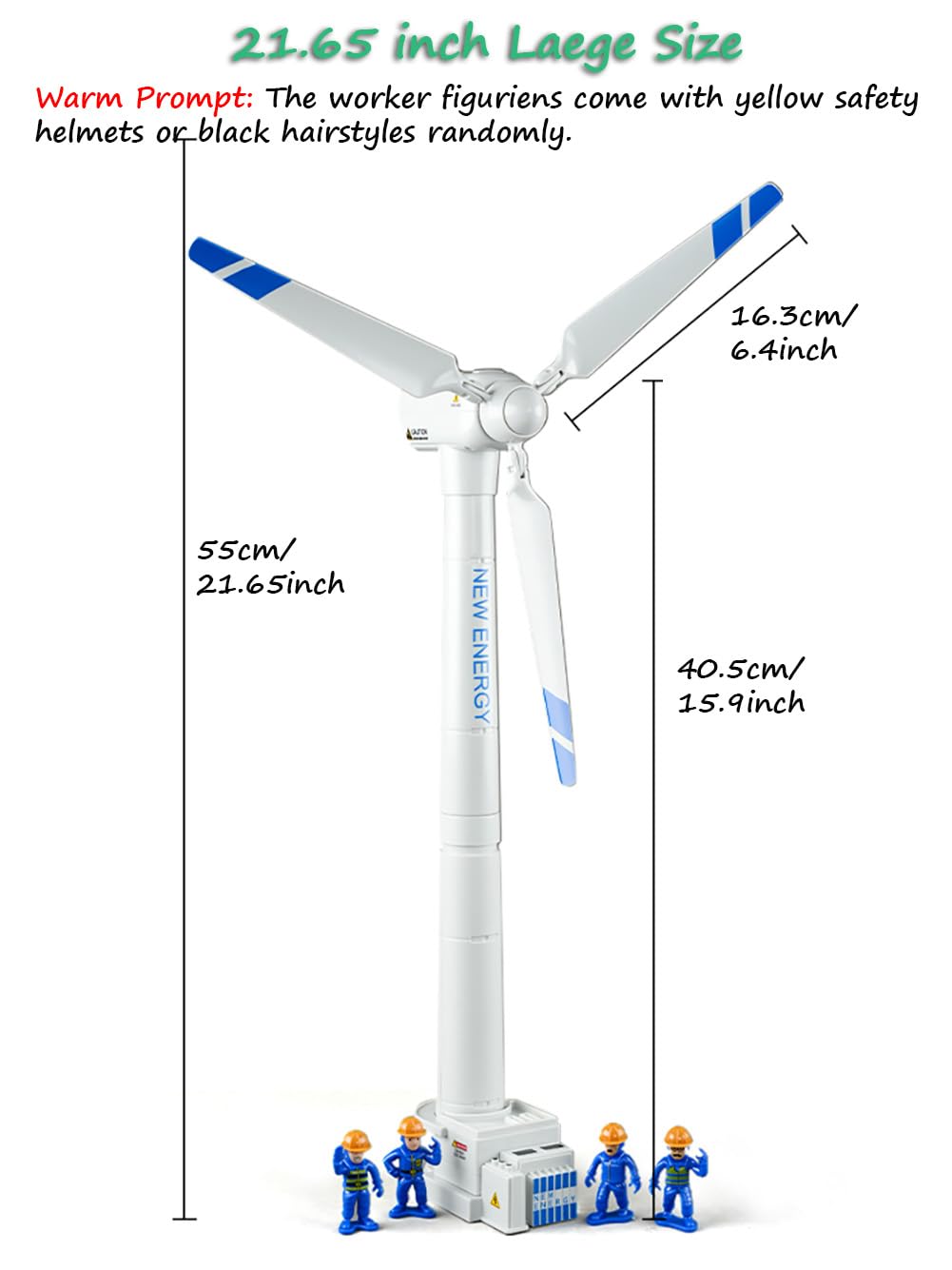 Miracland Wind Turbine Toy, 21.65 Inch Large Size Windmill Toy Clockwork Generator Model STEM Science Kit - Image 7