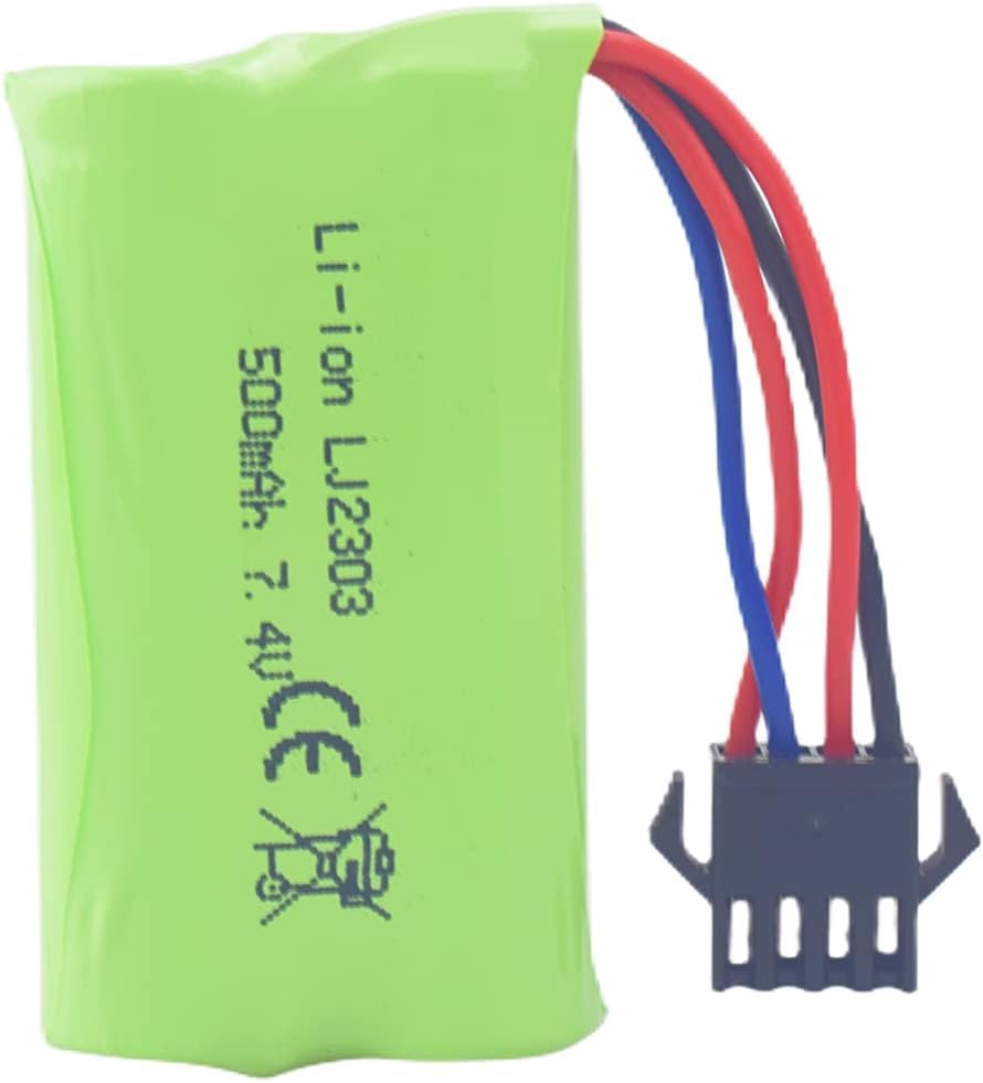 YUNIQUE GREEN-CLEAN-POWER - Batería de litio 7,4 V 500 mAh de alta velocidad - Compatible con EC16 DE85 para barco teledirigido, modelo de barco y coche - 1 unidad