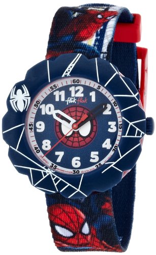 Lancette: blu Flik Flak Orologio da Ragazzo al Quarzo con Cinturino in Tessuto