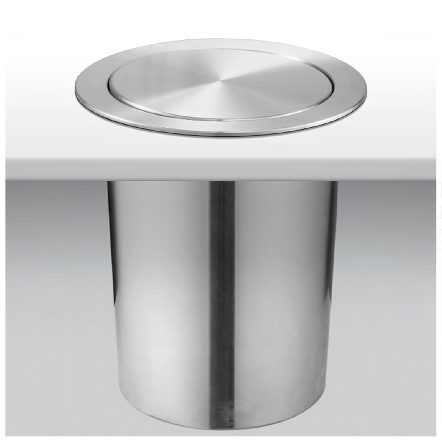 Poubelle encastrable en acier inoxydable premium pour comptoir de cuisine moderne