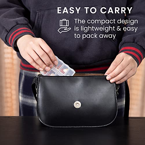 kwmobile pillendoos met 8 vakken - Medicijndoos in mat transparant - Makkelijk te openen pillendoosje - Medicijndoosje voor elke dag - Afbeelding 6