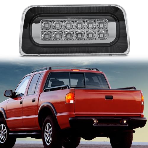 Image of Nilight Third Brake Light Tail High Mount 3rd Stop Lights Smoked Lens Compatible with Chevy S10 and GMC Sonoma 1994-2003 Isuzu Hombre 1996-2000 Truck Rear Center Cab Lamp