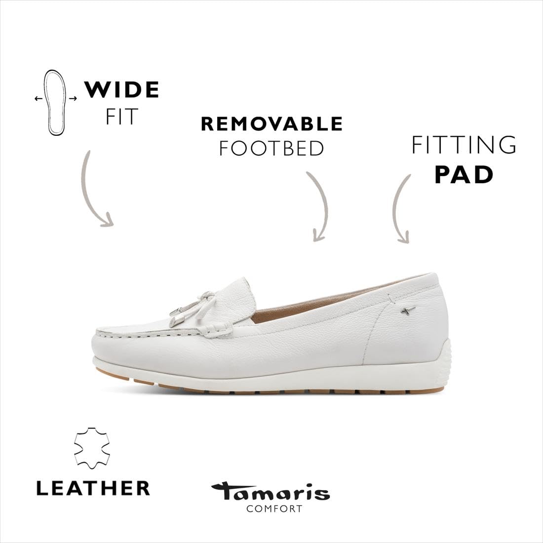 Tamaris Comfort Mocassins Femme Cuir à Talon Bloc