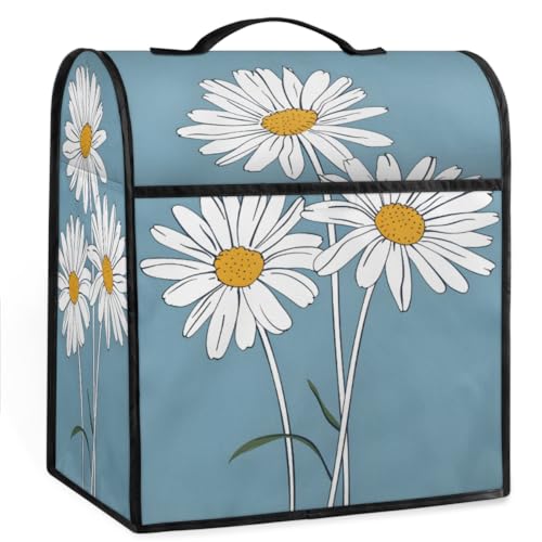 Coffee Maker Cover Daisy Pattern Kitchen Appliance Covers Small Appliance Covers Blender Cover Juicer Cover Dust Covers for Kitchen Appliances with Top Handle and Pockets,Washable,B822