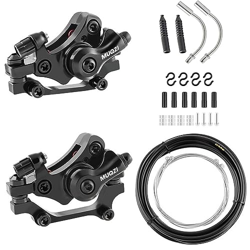 ZLiT メカニカルバイクディスクブレーキキット フロントリアブレーキキャリパー バイクディスクブレーキセット 自転車 マウンテンバイク ロードバイク ブレーキケーブル付き (フロントリアキャリパー)