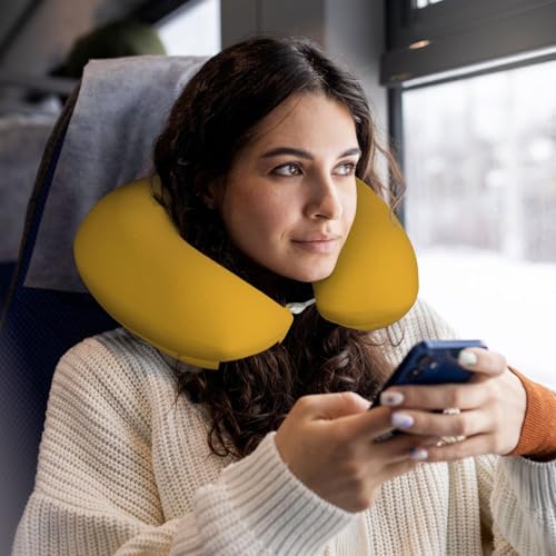 Almohada de viaje espuma viscoelástica tamaño único negra miniatura 5