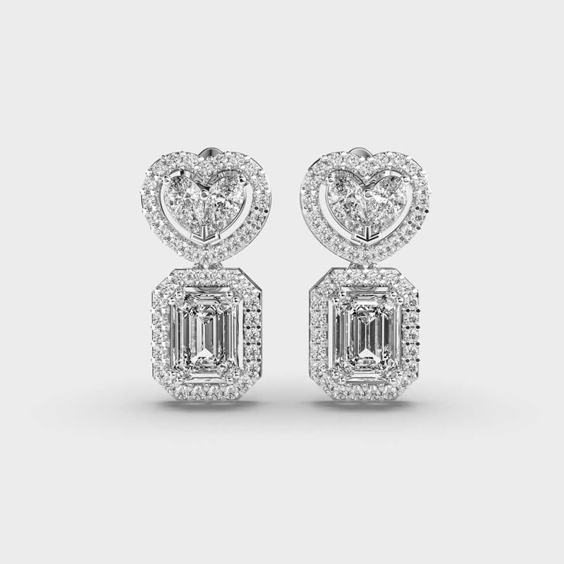 Orecchini pendenti in argento sterling 925 per tutti i giorni | Placcatura in argento n. Pietra: 90 | Dimensioni gemma: 0,08-0,89 mm | Peso: 2,69 crt | Forma: mista | 4,538 grammi |LKE_00282