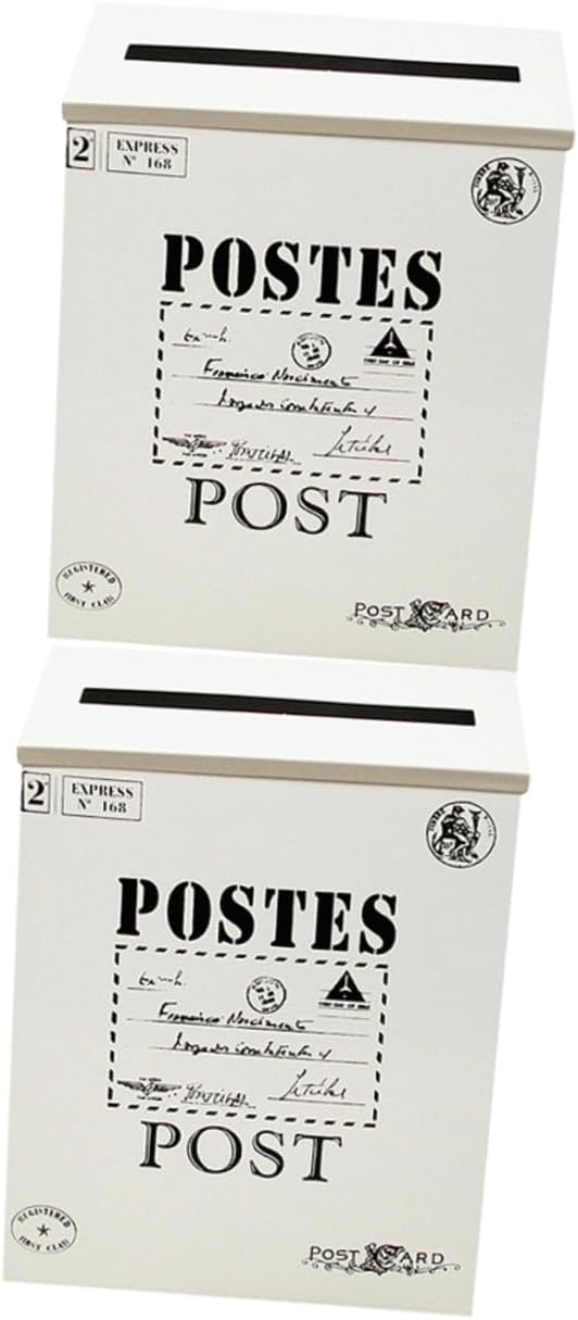 2pcs Vintage Iron Wall Mount Mailboxes Outdoor Letter Boxes for Home and Garden Large Capacity Suggestion and Post Box Rustic Decorative Mail Storage for Residential Use