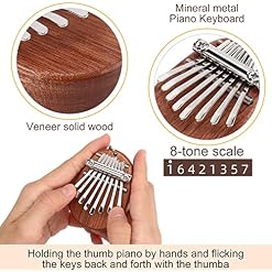 MIAODAM Piano à Pouce Kalimba à 8 Touches, Mini Piano à Doigt en bois Massif Portable avec Cordon, Cadeau d’instruments… - Les Beatles, Paul McCartney, John Lennon, RIngo Starr, George Harrison MIAODAM Piano à Pouce Kalimba à 8 Touches, Mini Piano à Doigt en bois Massif Portable avec Cordon, Cadeau d'instruments… – Image 3