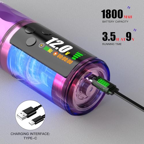 Image of 1,800mAh Battery Wormhole Tattoo Gun Kit Wormhole PRO Tattoo Ink Kit Wireless Tattoo Machine 20 Tattoo Cartridge Needles Multi-function Smart Tattoo Pen WTK416