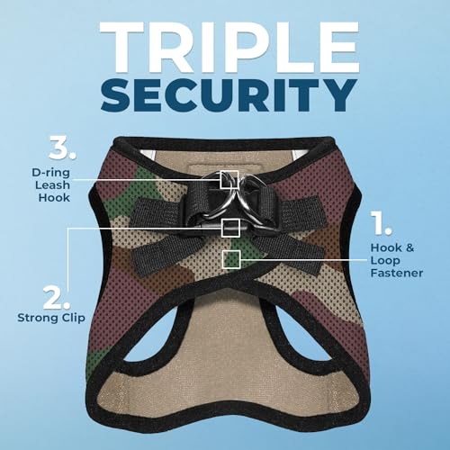 Image of Voyager Step-in Air All Weather Mesh Harness and Reflective 5 ft Dog Leash with Neoprene Handle for Small, Medium and Large Breed Puppies by Best Pet Supplies - Army Base, L