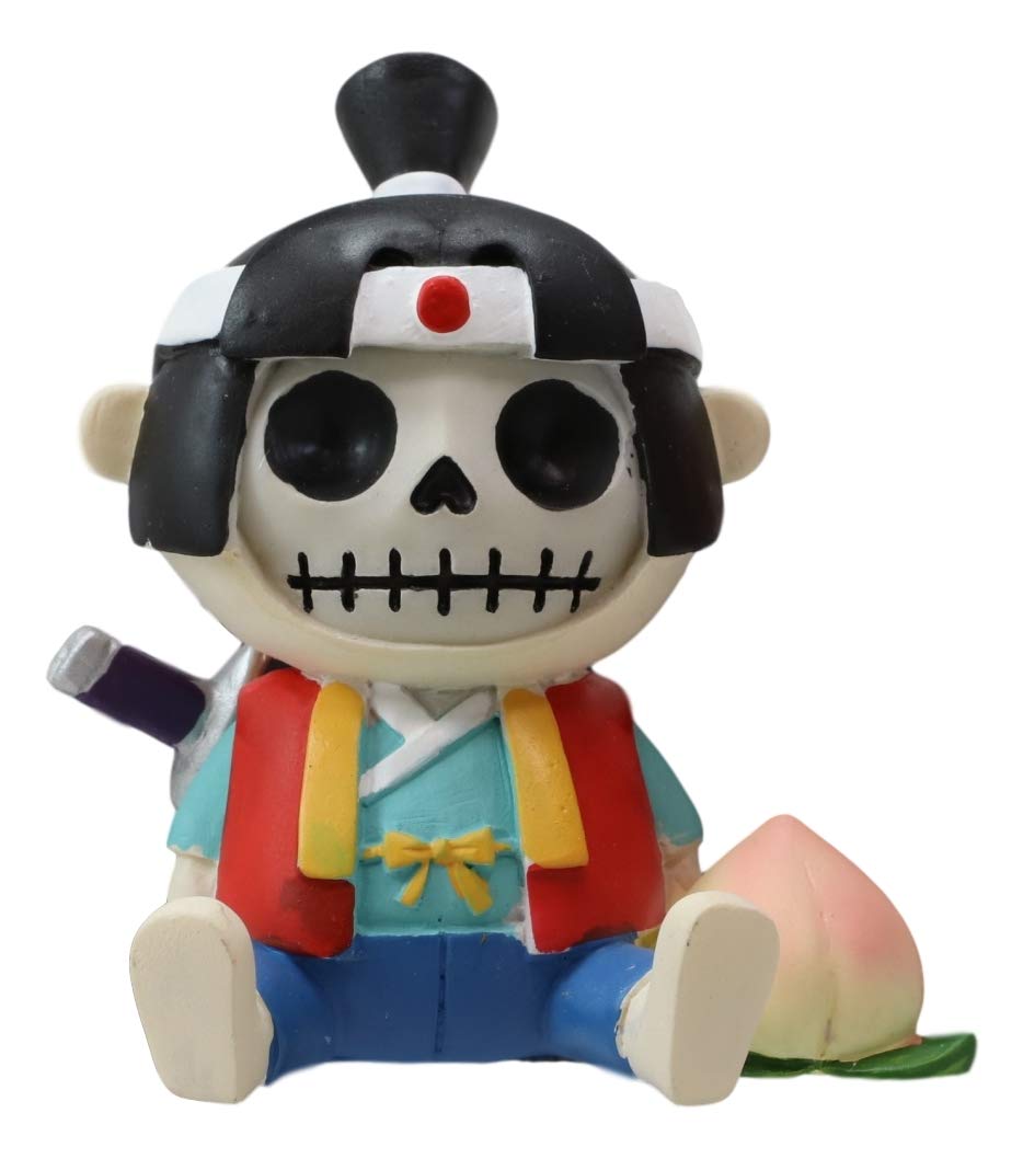 Amazon Com Ebros Furrybones Japanese Folklore Hero Momotaro Peach Boy Samurai Hero Figurine Small 3 Inch Tall Furry Bones Skeleton Decor Collectible Statue Home Kitchen