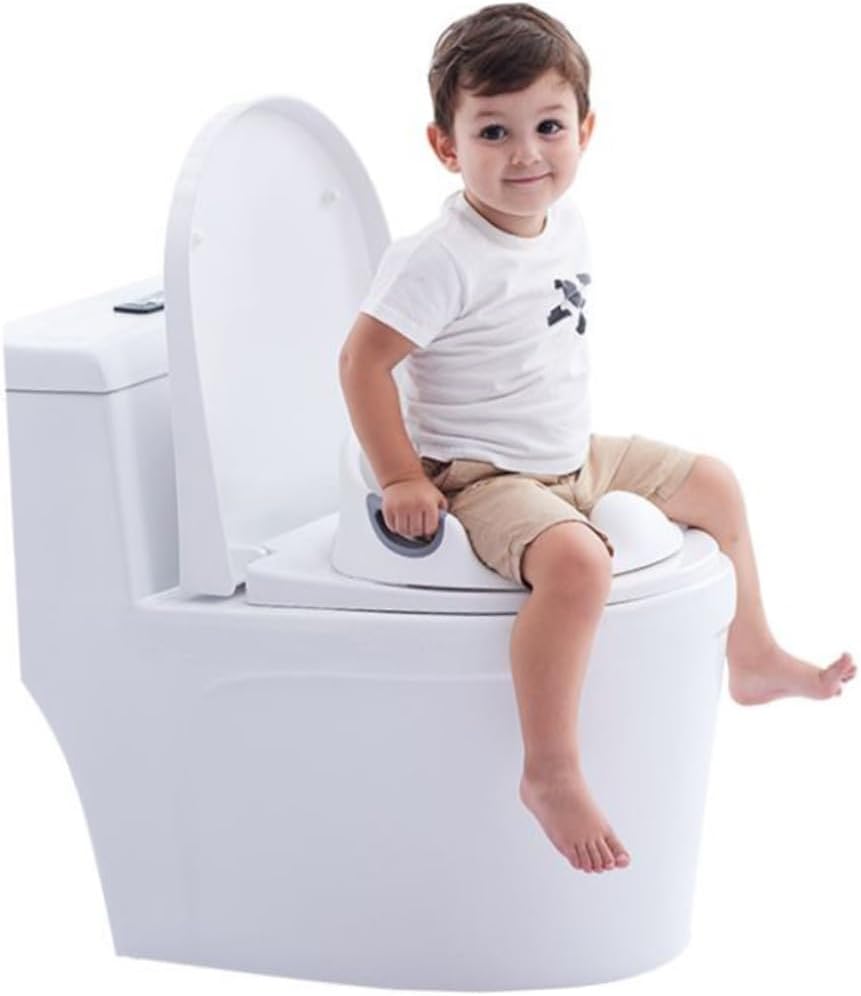HEMOTON Large Toddler Potty Training Seat Double Handrails Toilet Seat for 1-7 Year Comfortable Safe Easy to Maintain