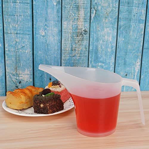Beeldeel 8 Pack 1000Ml Large Funnel Pitcher Translucent Easy Pour Measuring Cup With Long Spout, Plastic Measuring Cups Set For Cooking,Baking,Watering，Soap Making,Candle Making #TOP5