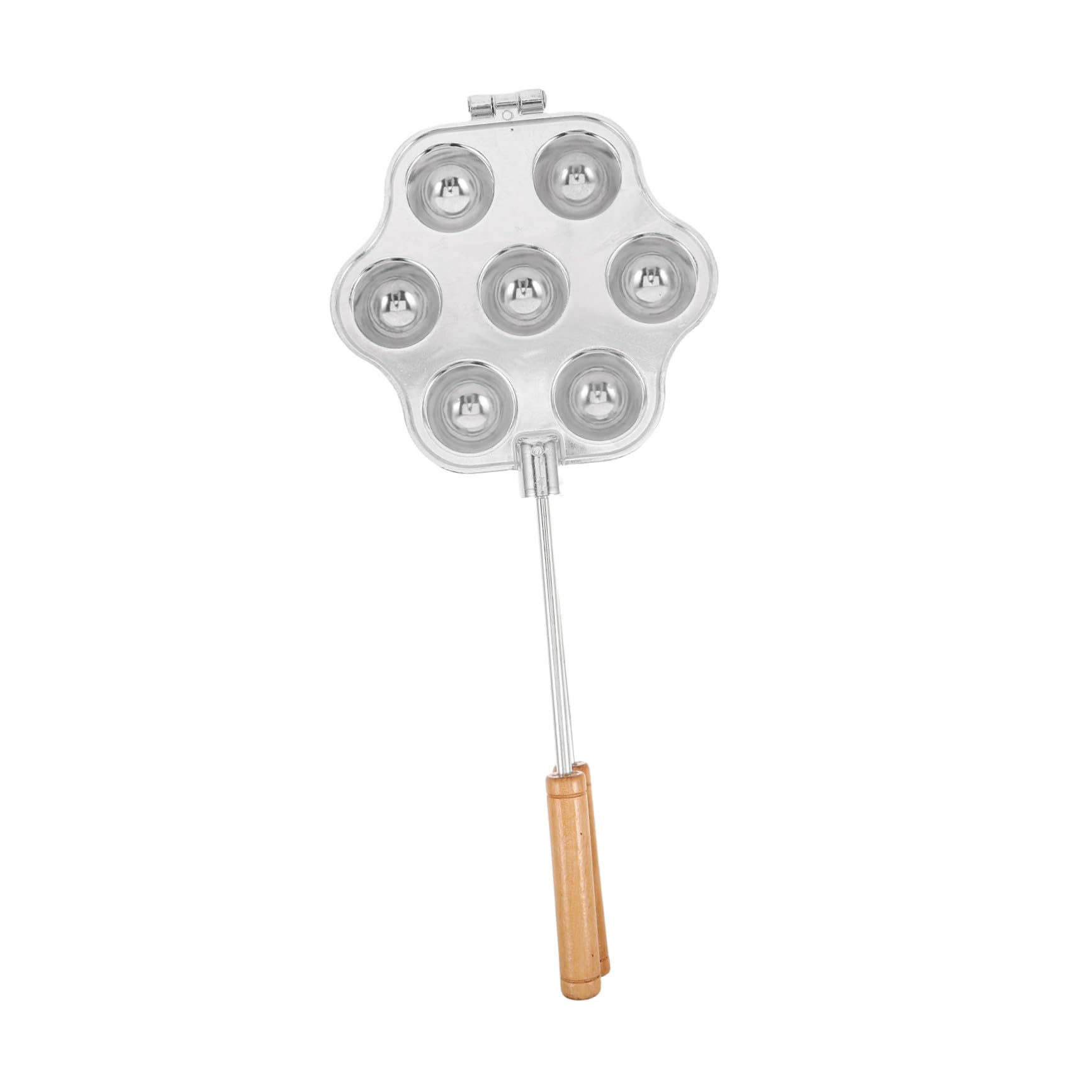 Amosfun Molde para Tartaletas de 7 Agujeros de Aluminio Plata con Asa | Base Plana, Calentamiento Uniforme, Reutilizable, Diseño de Flor Margarita, para Hornear en Fiestas