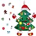 KERIQI DIY Felt Christmas Tree for Kids, Smiley 3ft Christmas Tree with 30pcs Detachable Ornaments Unique Hands and feet Design for Xmas Gifts Christmas Door Wall Hanging Decorations