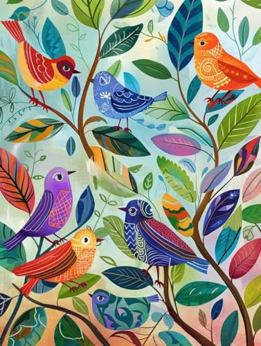 Peinture Diamant Oiseaux 50x65cm : Créez votre Décoration Murale DIY