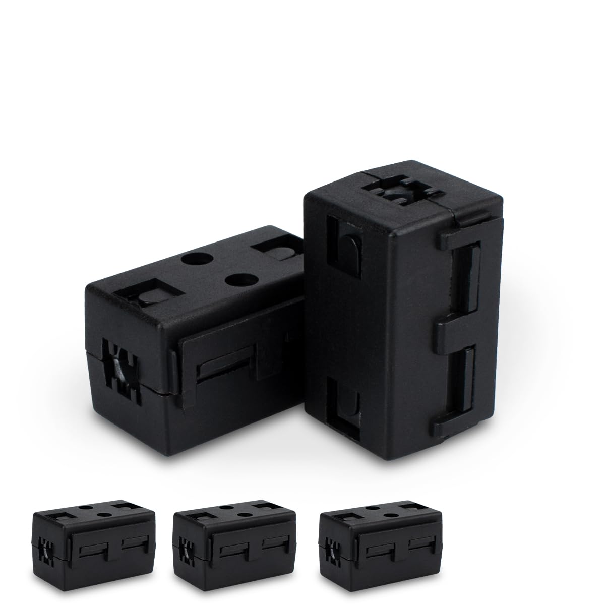 Núcleo de anillo de ferrita negro 5 piezas supresor de ruido EMI clip de cable 6,5 mm diámetro interior para USB