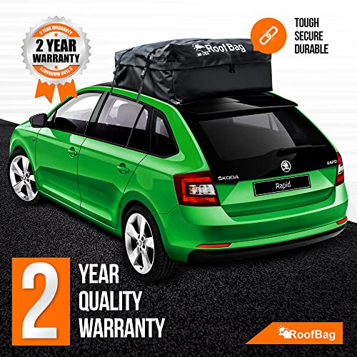 Roofbag Car Rooftop Cargo Carrier 13 Cubic, Waterproof Roof Bag Top Luggage Storage Carriers For Any Car With/Without Rack Cross Bar Including Anti-Slip Mat + 8 Strong Nylon Straps + Storage Bag #TOP7