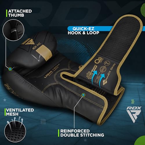 RDX Kinder Boxhandschuhe für Muay Thai Kickboxen Sparring, Maya Hide Leder Kara Junior Boxing Gloves, Sandsack Boxsack Punchinghandschuhe, Kickboxhandschuhe MMA Kampfsport 6oz 8oz