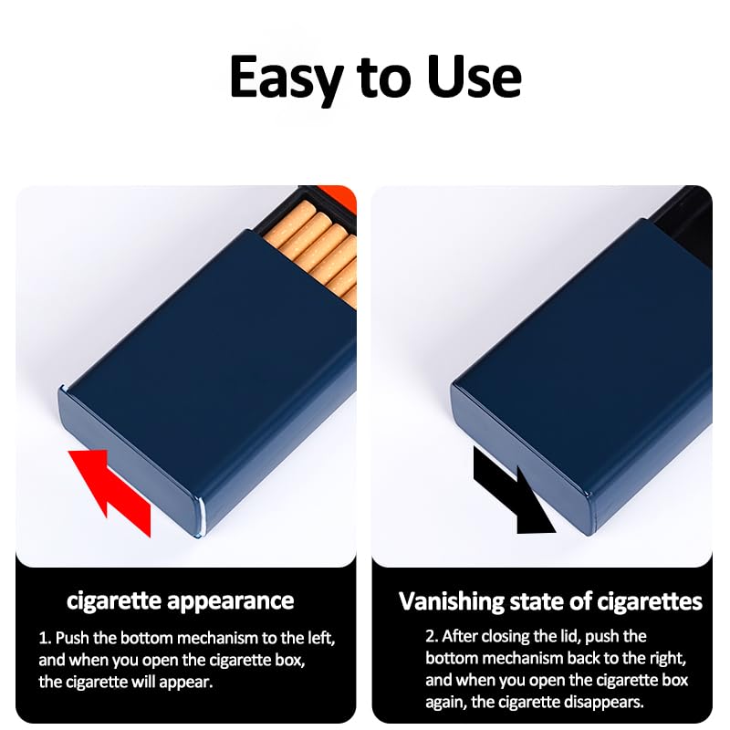 Cigarette Case with Dual Arc Lighter 20pcs 84mm Regular/King Size Cigarettes Box Built-in USB Electric Rechargeable Flameless Windproof Lighter Magic Cigarette Box (Black-White)