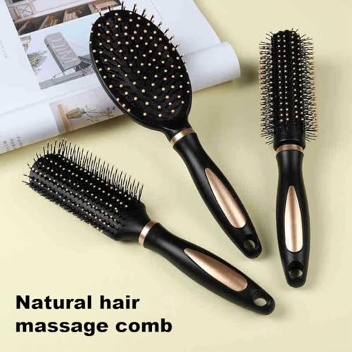 YOYEAH Lot de 6 brosses à cheveux, plusieurs styles, peigne et brosse à cheveux pour femmes, hommes, utilisation domestique et voyage – Comprend une brosse à boucler, un ensemble de brosses rondes, un – vue 6