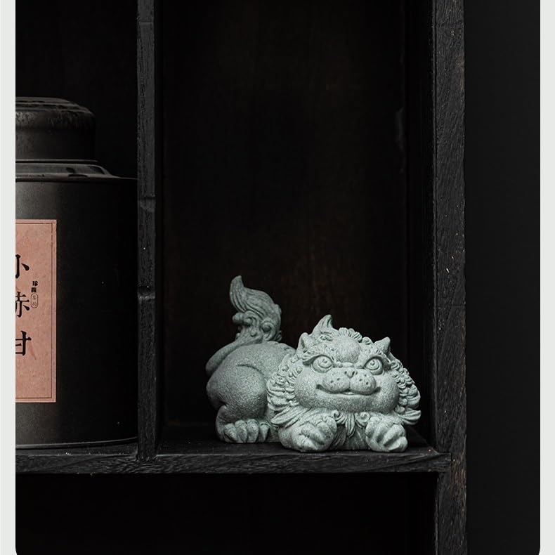Statua fatta a mano Tea Pet Handmade arenaria verde Lucky Tea Ornamenti per animali domestici in stile cinese Casa Tea Room Tea Play Desktop Decorazione da tavolo Accessori per animali domestici