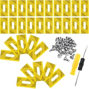 30 Stück Mähroboter Klingen Mit Schrauben, Premium Titan Ersatzklingen, Rasenmähermesser Präzises Schneiden, Langloch Klingen Für Husqvarna Automower McCulloch Flymo Warten(Golden)