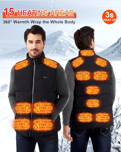Electric Heated Vest for Men: Lightweight Heated Jacket with 16000mAh Battery - Winter USB Heating Vest for Hunting2