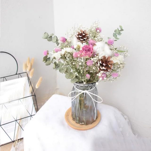 Vaso Di Fiori Secchi Naturali Gypsophila Palla Dorata Bouquet Da Mano