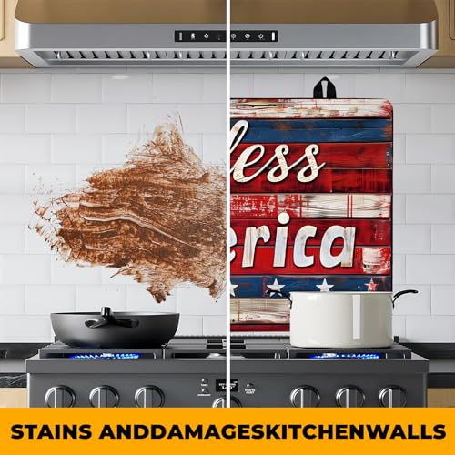 Image of Patriotic Stove Top Cover, Heat Resistant Electric Stove Protector Mat, Large Diatomite Kitchen Counter Mat, Independence Day Decor American Flag Kitchen Accessory (plank, 28x20 Inch)