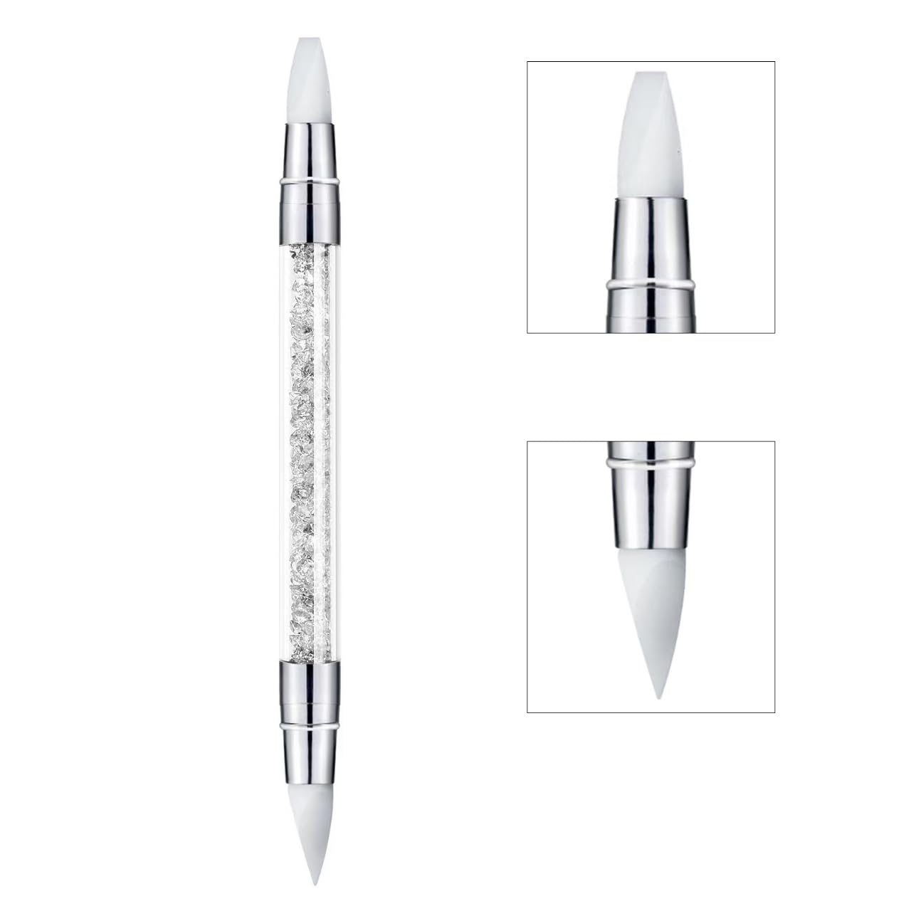 Penna per scultura per nail art, 5 pezzi, strumenti per unghie in silicone a doppia punta per resina, pennelli in silicone, penna acrilica, pennelli per nail art, nail art intaglio, disegno