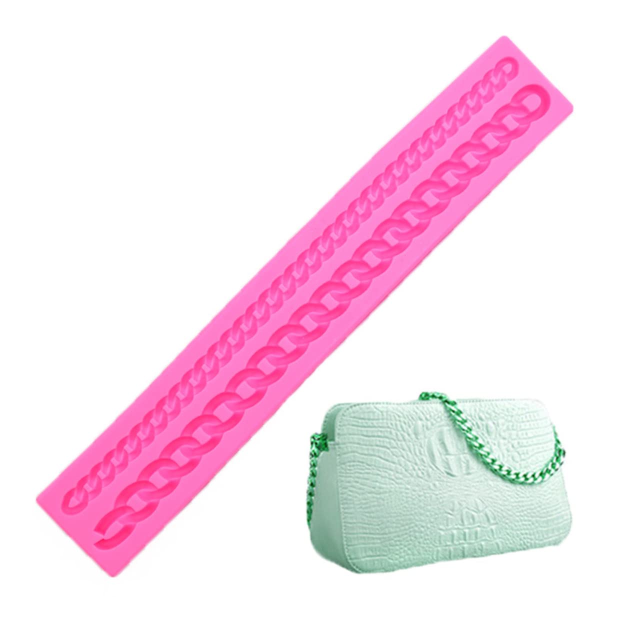 LIFKOME 3 Piezas De Herramientas De Silicona para Hornear con Diseño De Cadena para Pastel De Fondant Fáciles De Limpiar Y Desmoldar.