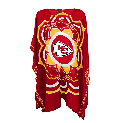 Littlearth Womens Nfl Kansas City Chiefs Sheer Caftan With Flower Design, Team Color, One Size #TOP1