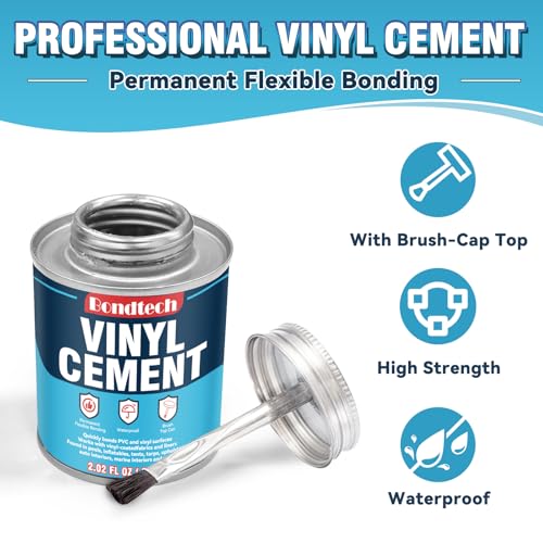 image for Bondtech Vinyl Cement with Brush, Pool Patch Repair Kit High Strength,
