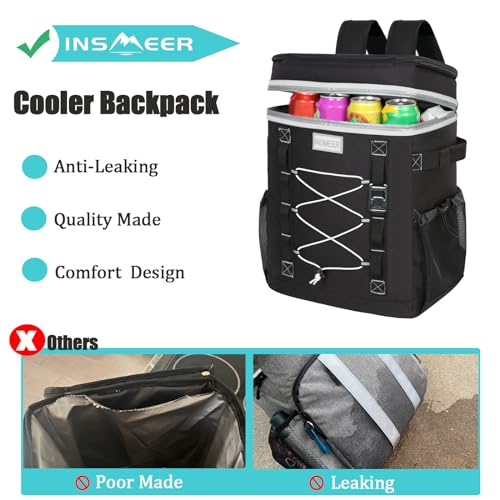 Image of INSMEER Ice Box & Cooler Bag, 30L Insulated Lunch Tiffin Bag for Office Men, Portable Chiller Thermocol Box for Ice for Car Camping Beach Picnic Travel Hiking Storage Beer.