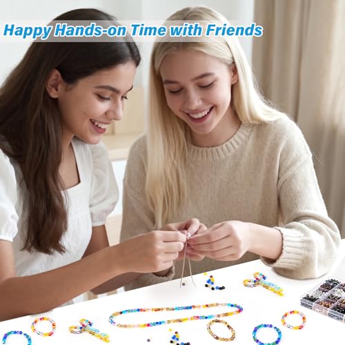 Image of XSEINO About 1200PCS 6mm Crack Glass Beads,24 Assorted Crack Earthtone Blackwhite Series Colorful Crystal Beads for Bracelet and Jewelry Making and DIY Crafts,Friendship Bracelets