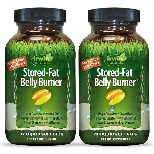 Irwin Naturals Stored-Fat Belly Burner - 72 Liquid Soft-Gels, Pack of 2 - Helps Support The Breakdown of Stored Fat - 48 Total Servings