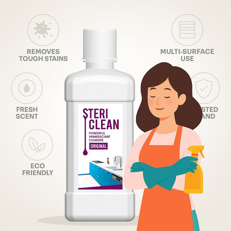 Image of Modicare Stericlean Powerful Disinfectant Cleaner Original (500 ML) - Multi-Surface All-Purpose Cleaner for Home, Kitchen, Bathroom & Floor