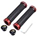 TOPCABIN Bicycle Grips,Double Lock on Locking Bicycle Handlebar Grips Rubber Comfortable Bike Grips for Bicycle Mountain BMX (Red)