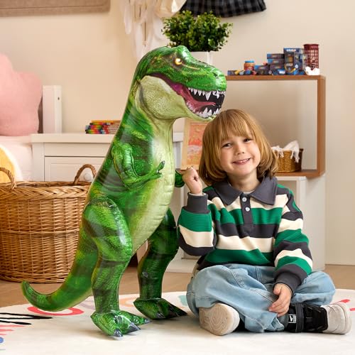 Image of JOYIN 30 inchT.rex Dinosaur Inflatable, Tyrannosaurus Rex Inflatable Dinosaur Toy for Party Decorations, Birthday Party Gift for Kids and Adults (Pack of 3)